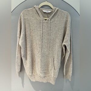 INTERMIX Women's Beige Cashere Hoodie Sweater